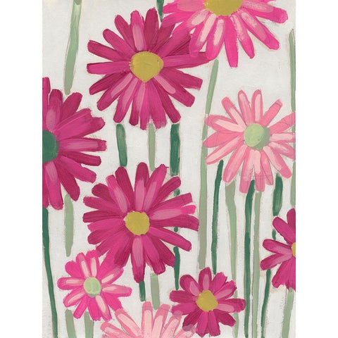 Spring Pinks I Black Modern Wood Framed Art Print with Double Matting by Vess, June Erica