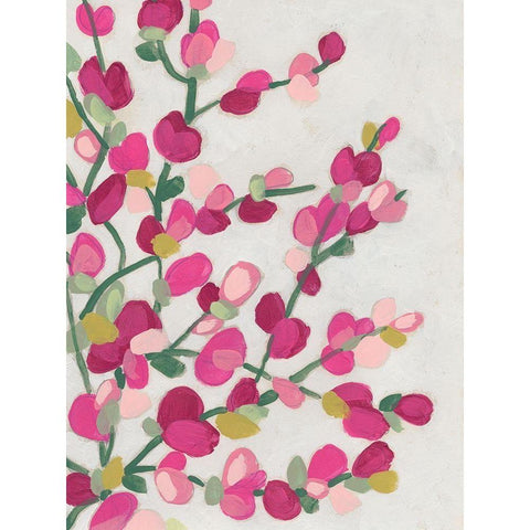 Spring Pinks II Black Modern Wood Framed Art Print by Vess, June Erica