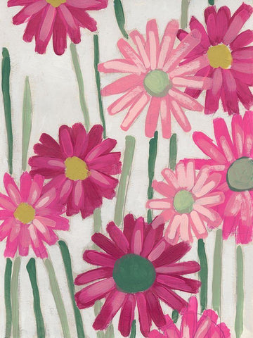 Spring Pinks IV Black Ornate Wood Framed Art Print with Double Matting by Vess, June Erica