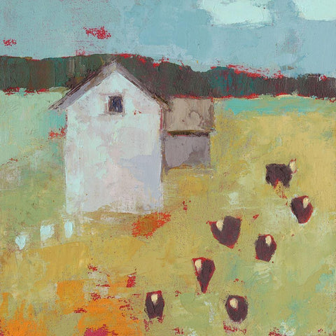 Potosi Barn White Modern Wood Framed Art Print by Jachimiec, Sue