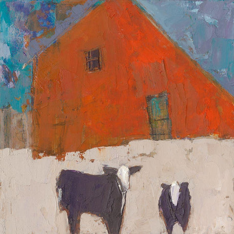 Hazel Barn White Modern Wood Framed Art Print with Double Matting by Jachimiec, Sue