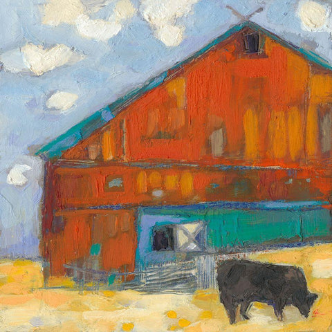 Schullsburg Barn Black Modern Wood Framed Art Print by Jachimiec, Sue