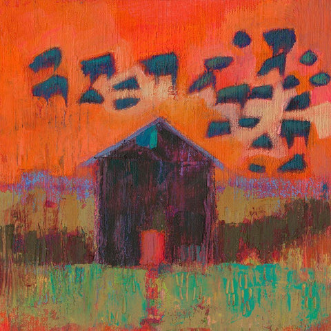 Kasten Barn Black Modern Wood Framed Art Print with Double Matting by Jachimiec, Sue