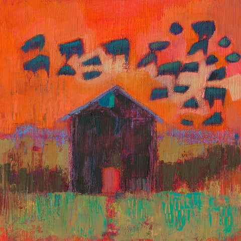 Kasten Barn White Modern Wood Framed Art Print with Double Matting by Jachimiec, Sue