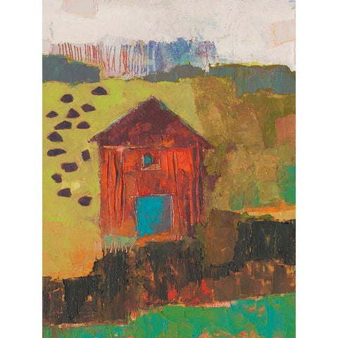 Darlington Barn Black Modern Wood Framed Art Print with Double Matting by Jachimiec, Sue