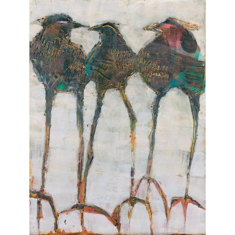 Gaggle I Gold Ornate Wood Framed Art Print with Double Matting by Jachimiec, Sue