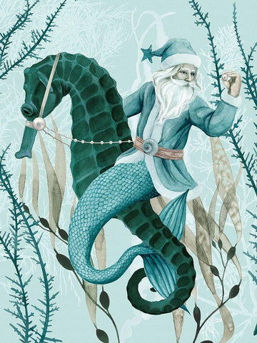 The Sea Santa II White Modern Wood Framed Art Print with Double Matting by Popp, Grace
