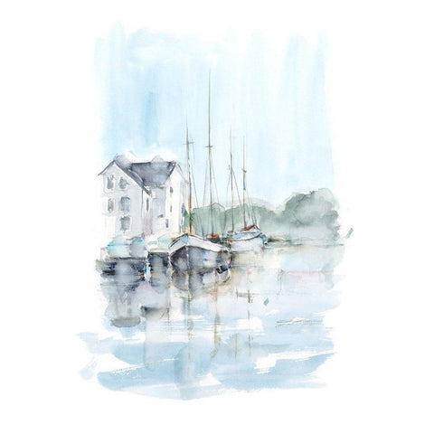 New England Port I Black Modern Wood Framed Art Print by Harper, Ethan