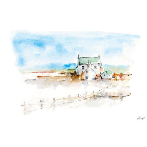 Prairie Farmhouse II White Modern Wood Framed Art Print by Harper, Ethan