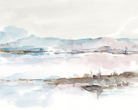 Across the Marsh II Black Ornate Wood Framed Art Print with Double Matting by Harper, Ethan