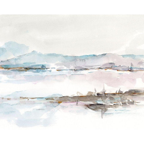 Across the Marsh II Black Modern Wood Framed Art Print by Harper, Ethan