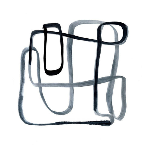 Sinuous I Black Modern Wood Framed Art Print with Double Matting by Stramel, Renee W.