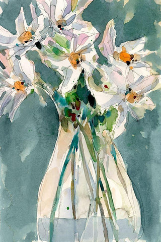 A Daisy Moment I White Modern Wood Framed Art Print with Double Matting by Dixon, Samuel