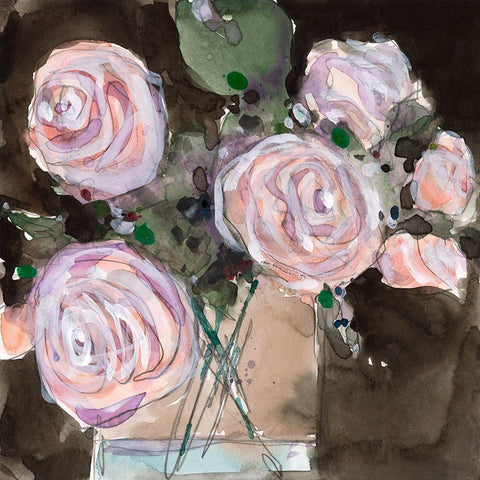 Rose Clippings I Black Modern Wood Framed Art Print by Dixon, Samuel