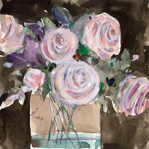 Rose Clippings II Gold Ornate Wood Framed Art Print with Double Matting by Dixon, Samuel