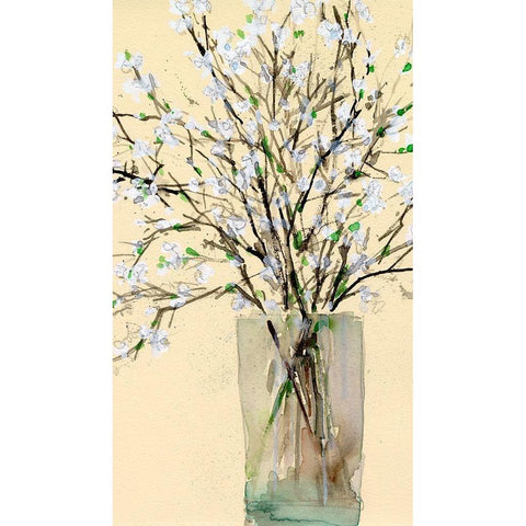 Spring Floral Arrangement II White Modern Wood Framed Art Print by Dixon, Samuel
