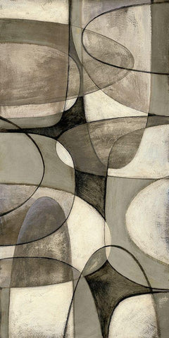 Mod Overlay I Black Ornate Wood Framed Art Print with Double Matting by Meagher, Megan