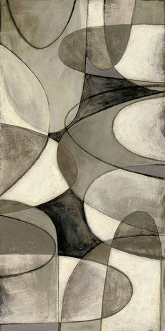 Mod Overlay II White Modern Wood Framed Art Print with Double Matting by Meagher, Megan