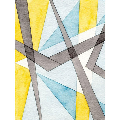 Converging Angles I Black Modern Wood Framed Art Print with Double Matting by Galapon, Nikki