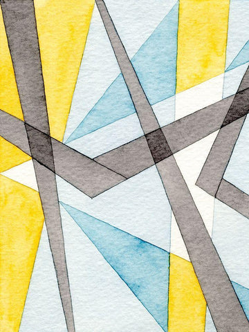 Converging Angles I White Modern Wood Framed Art Print with Double Matting by Galapon, Nikki