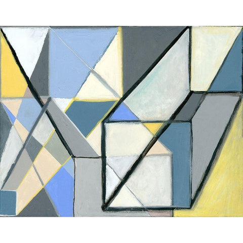 Cuboid Black Modern Wood Framed Art Print with Double Matting by Galapon, Nikki
