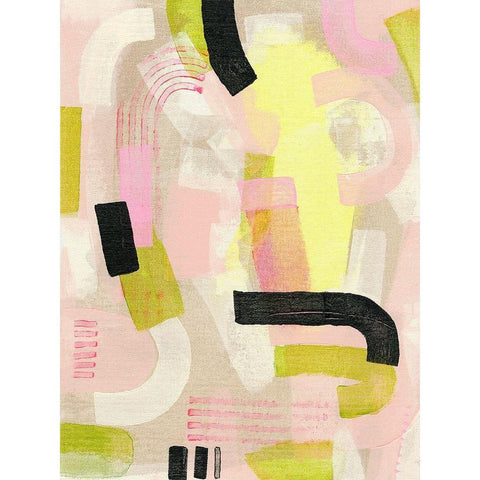 Neon Marks I Black Modern Wood Framed Art Print with Double Matting by Galapon, Nikki