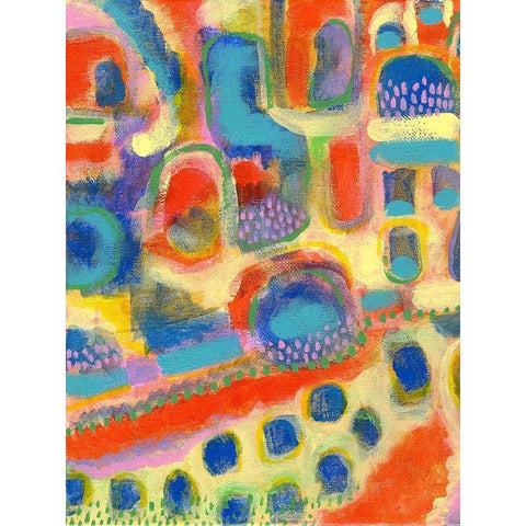 Village I White Modern Wood Framed Art Print by Galapon, Nikki