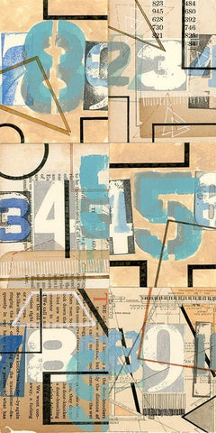 Numbers II White Modern Wood Framed Art Print with Double Matting by Galapon, Nikki