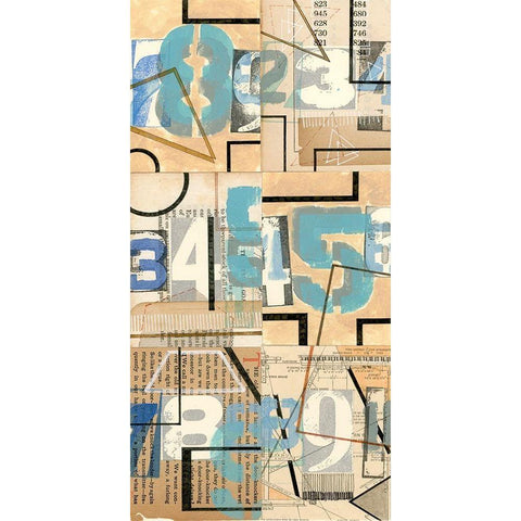 Numbers II Black Modern Wood Framed Art Print by Galapon, Nikki