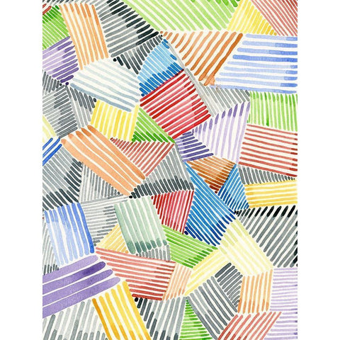 Crosshatch Quilt II Black Modern Wood Framed Art Print with Double Matting by Galapon, Nikki