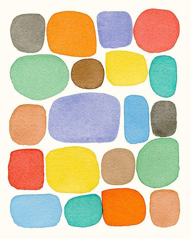 Swatches II White Modern Wood Framed Art Print with Double Matting by Galapon, Nikki