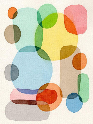 Inked Orbs V White Modern Wood Framed Art Print with Double Matting by Galapon, Nikki