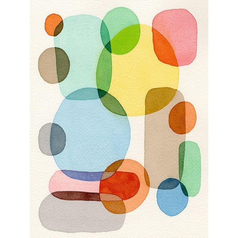 Inked Orbs V Black Modern Wood Framed Art Print with Double Matting by Galapon, Nikki