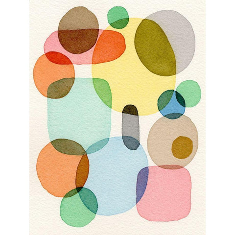 Inked Orbs VI Black Modern Wood Framed Art Print with Double Matting by Galapon, Nikki