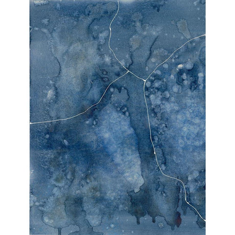 Blue River I Black Modern Wood Framed Art Print with Double Matting by Binder, Vanessa