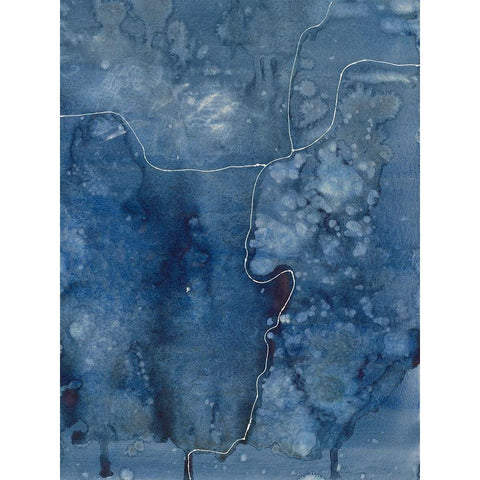 Blue River II Black Modern Wood Framed Art Print with Double Matting by Binder, Vanessa