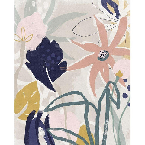 Garden Jumble I Black Modern Wood Framed Art Print with Double Matting by Vess, June Erica