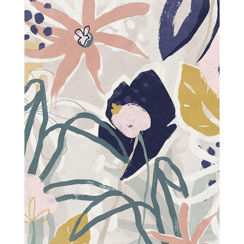 Garden Jumble II Black Modern Wood Framed Art Print with Double Matting by Vess, June Erica