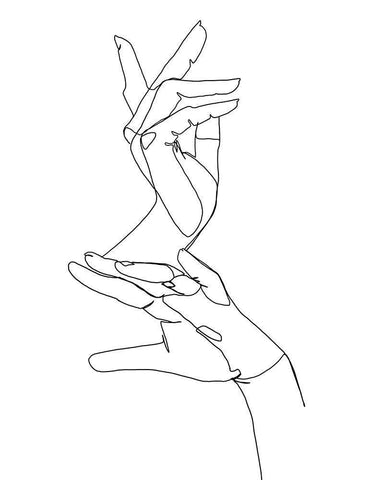 Magic Hands I White Modern Wood Framed Art Print with Double Matting by Popp, Grace