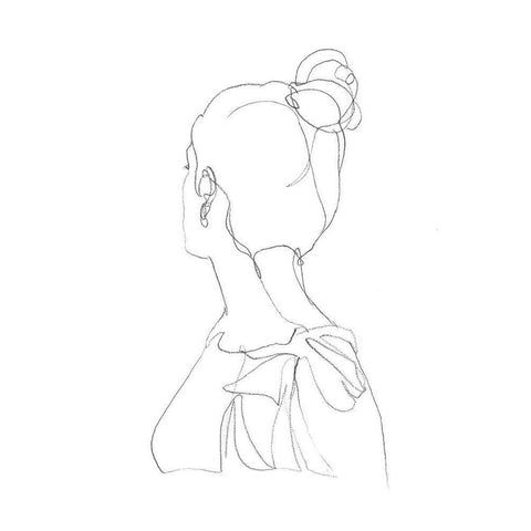 Feminine Contour I Gold Ornate Wood Framed Art Print with Double Matting by Harper, Ethan