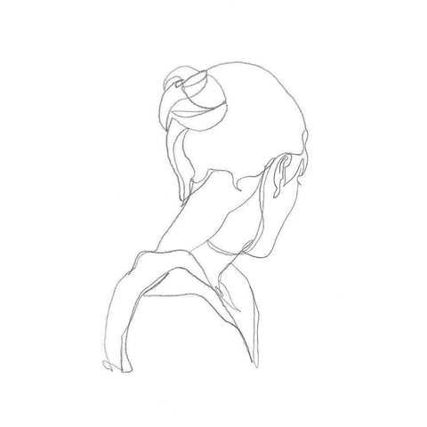 Feminine Contour II Black Modern Wood Framed Art Print with Double Matting by Harper, Ethan