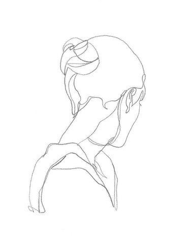 Feminine Contour II White Modern Wood Framed Art Print with Double Matting by Harper, Ethan