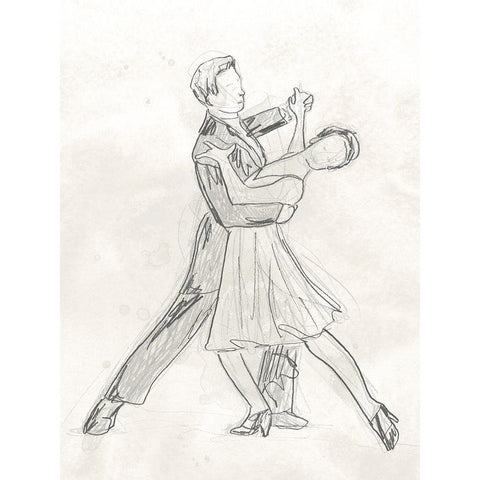 Vintage Ballroom I White Modern Wood Framed Art Print by Vess, June Erica