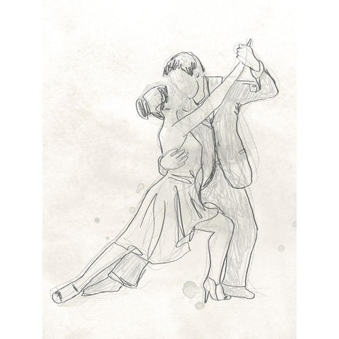 Vintage Ballroom II Black Modern Wood Framed Art Print with Double Matting by Vess, June Erica