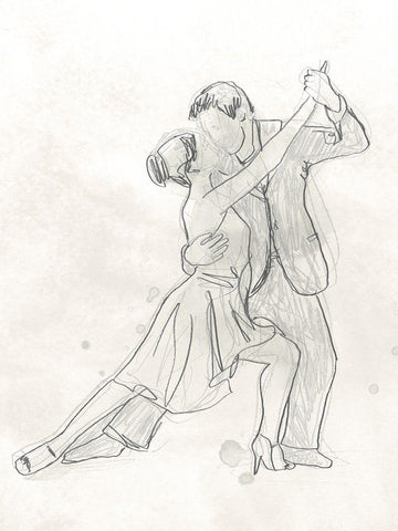 Vintage Ballroom II Black Ornate Wood Framed Art Print with Double Matting by Vess, June Erica