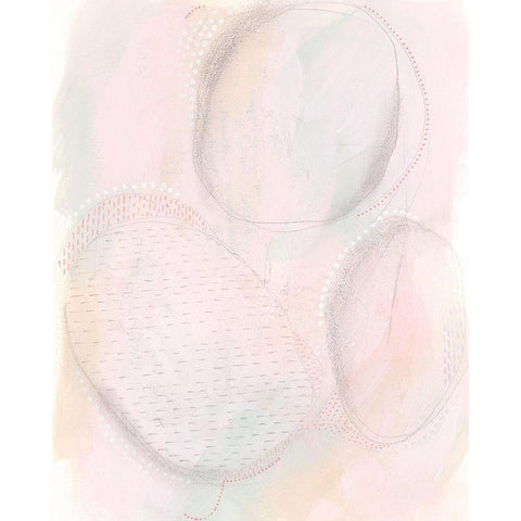 Blush Ovale I Black Modern Wood Framed Art Print by Moore, Regina