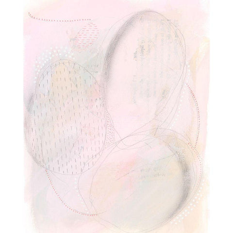 Blush Ovale II Black Modern Wood Framed Art Print with Double Matting by Moore, Regina