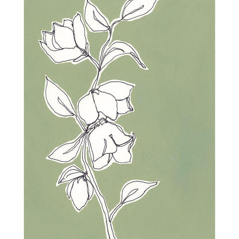 Botanic Drawing II Gold Ornate Wood Framed Art Print with Double Matting by Moore, Regina