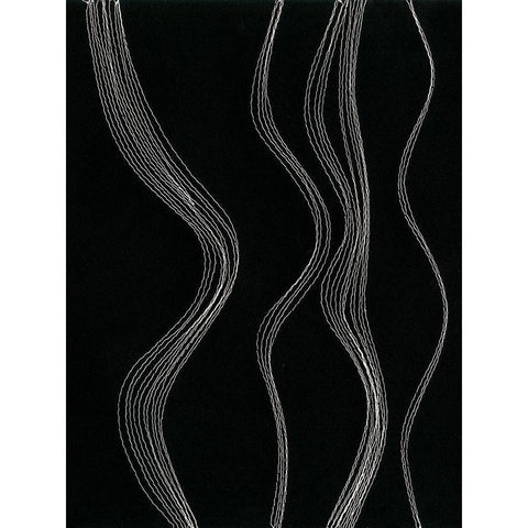 Rippling Stitches II Black Modern Wood Framed Art Print with Double Matting by Moore, Regina