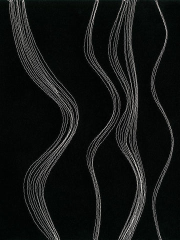 Rippling Stitches II White Modern Wood Framed Art Print with Double Matting by Moore, Regina
